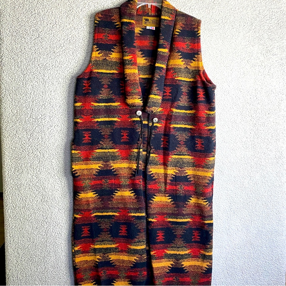 Vintage Aztec Bear Ridge Sweater Vest Jacket Made in the USA